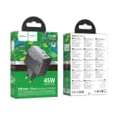 Адаптер сетевой - Hoco CS74A Star 45W PD+QC3.0 (USB/Type-C) (black)  — фото 2