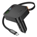 Адаптер автомобильный - Hoco NZ18 Guardian 65W PD+QC3.0 (USB/Type-C/Type-C cable) (black)  — фото 2