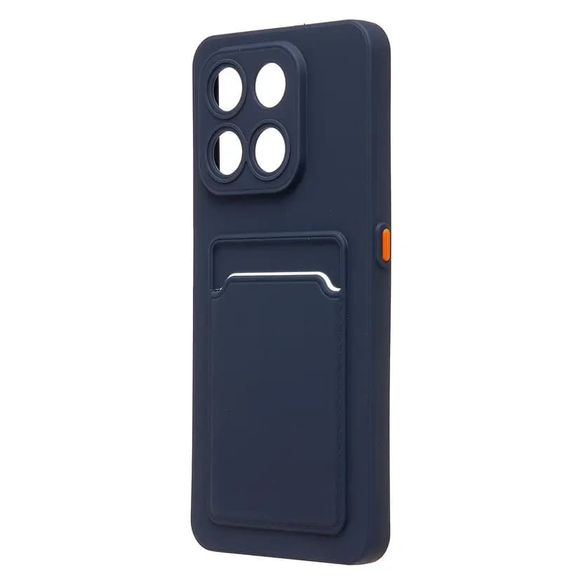 Чехол-накладка с картхолдером - SC337 для Honor X7d 5G (dark blue)