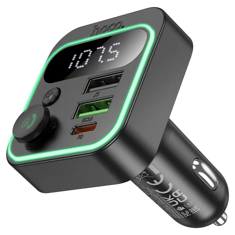 FM-модулятор - Hoco E85 Tiger 38W PD+QC3.0 (black)  — фото 2