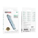 Хаб USB - 4 USB - Borofone FH1 (4xUSB) (metal grey)  — фото 1