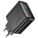 Адаптер сетевой - Hoco CS26A Article 45W PD+QC3.0 (2xType-C/USB) (black)  — фото 2