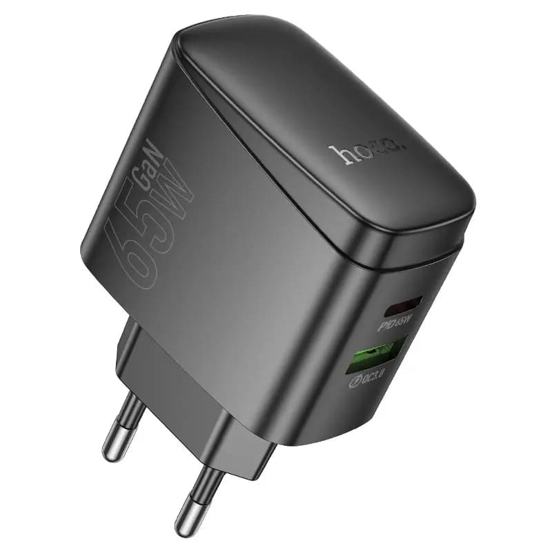 Адаптер сетевой - Hoco CS63A Bright 65W PD+QC3.0 (Type-C/USB) (black)  — фото 2