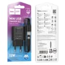 Адаптер сетевой - Hoco C134A 2.4A (USB) + кабель USB - Micro-USB (black)  — фото 1
