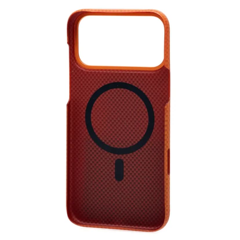 Чехол-накладка - SM028 Carbon для Apple iPhone 17 Pro Max (orange)  — фото 2