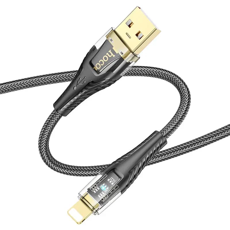 Кабель USB - Apple lightning - Hoco U121 Gold Standart (120 см) (black)  — фото 2