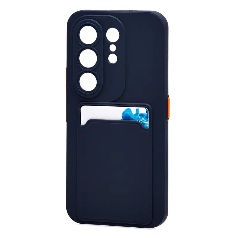 Чехол-накладка с картхолдером - SC337 для Tecno Camon 50 (dark blue) 