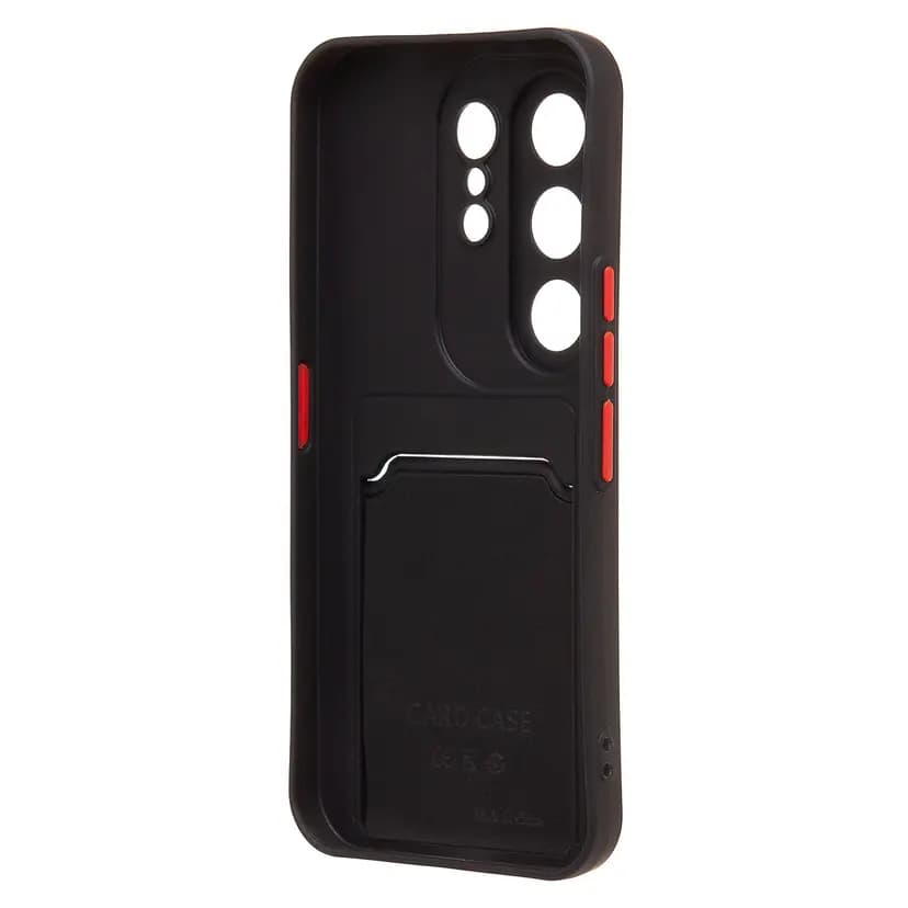 Чехол-накладка с картхолдером - SC337 для Tecno Camon 50 (black)  — фото 2