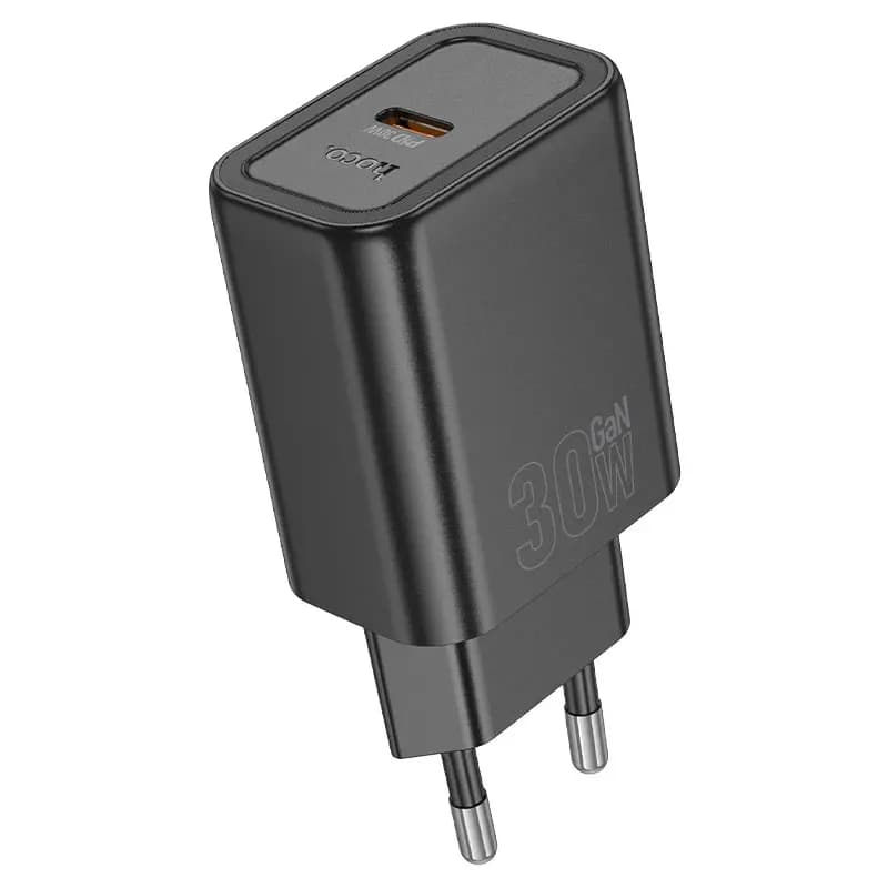 Адаптер сетевой - Hoco N62 PD 30W (Type-C) (black)  — фото 2