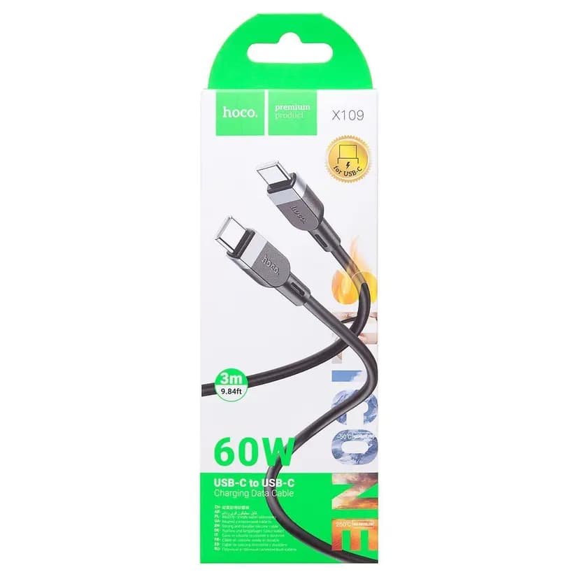 Кабель Type-C - Type-C - Hoco X109 (300 см) (black) 