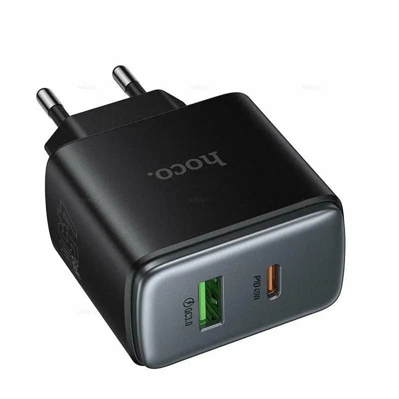Адаптер сетевой - Hoco C158A 45W (USB/Type-C) (black)  — фото 2