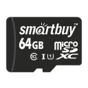 Флэш-накопитель MicroSD 64 Gb без адаптера - Smartbuy (class 10) (black)  — фото 1