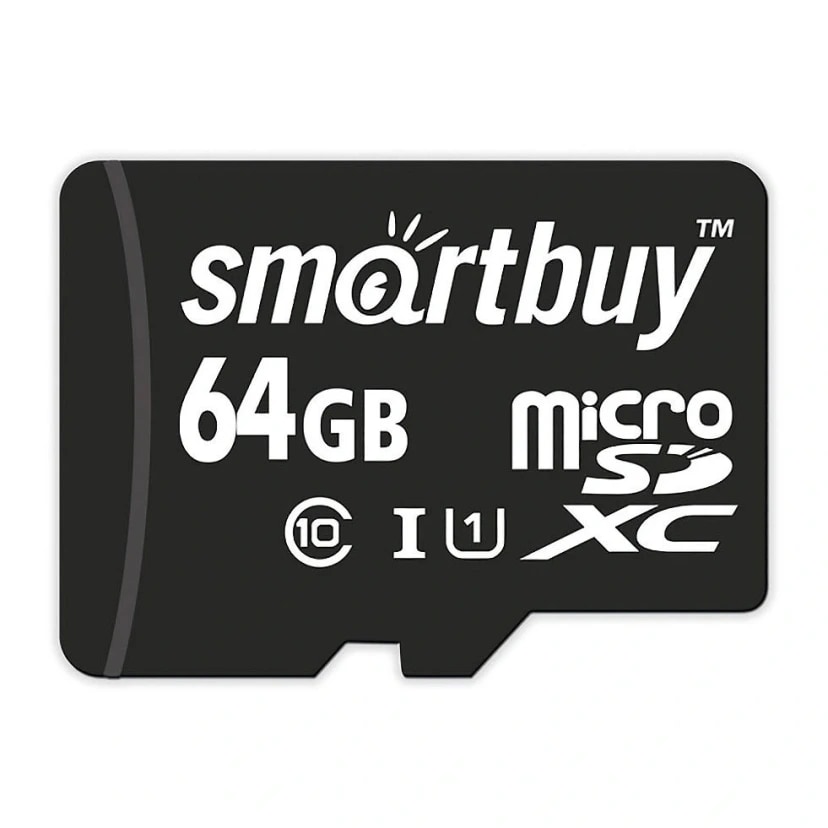 Флэш-накопитель MicroSD 64 Gb без адаптера - Smartbuy (class 10) (black) 