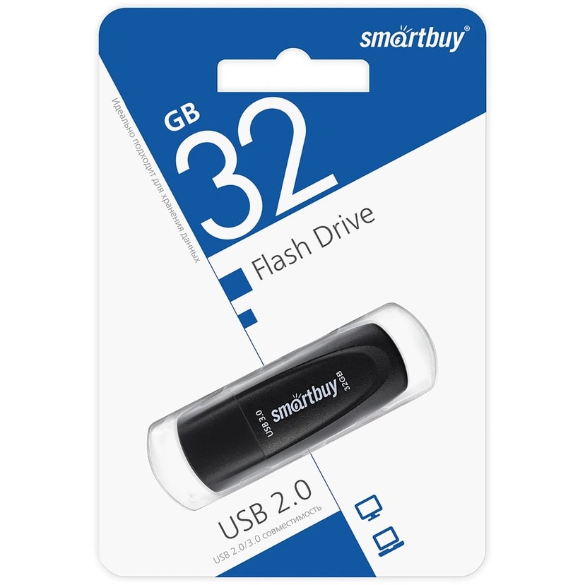 Флэш-накопитель USB 32Gb - Smartbuy Scout (black) 