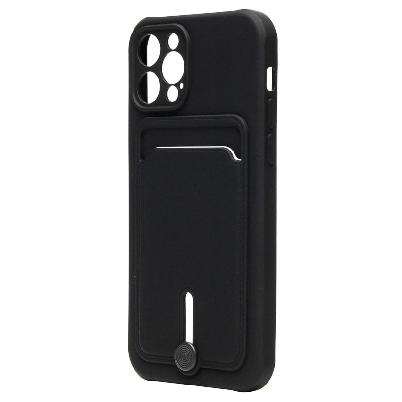 Чехол-накладка с картхолдером - SC304 для Apple iPhone 12 Pro (black) 