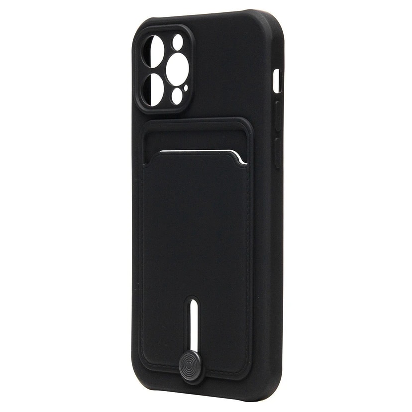Чехол-накладка с картхолдером - SC304 для Apple iPhone 12 Pro (black) 