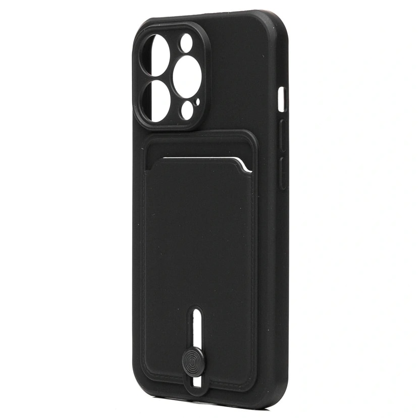 Чехол-накладка с картхолдером - SC304 для Apple iPhone 14 Pro (black) 