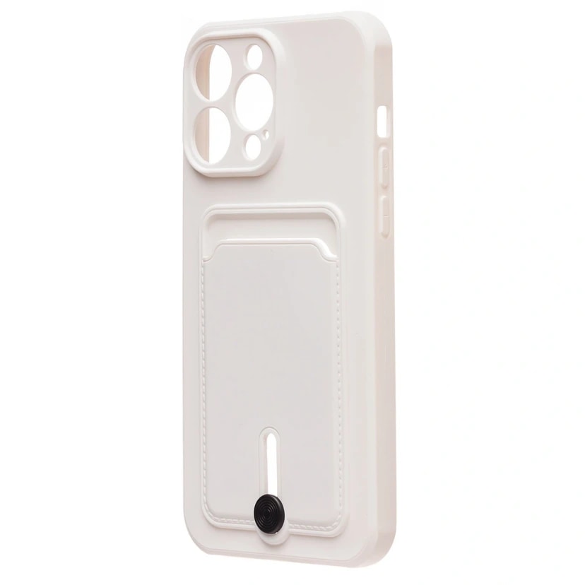 Чехол-накладка с картхолдером - SC304 для Apple iPhone 14 Pro Max (white) 