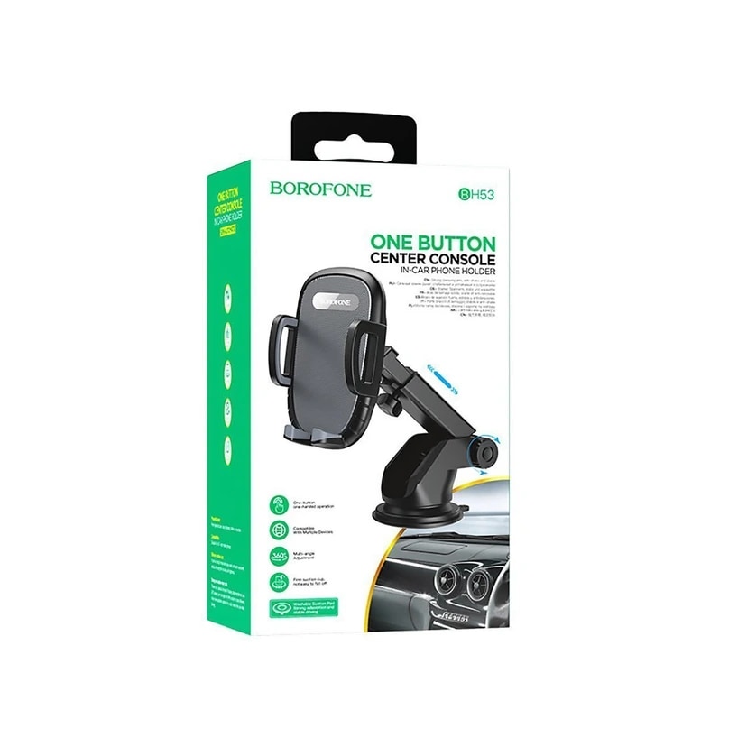 Автодержатель на клейкой присоске зажимной - Borofone BH53 (black) 