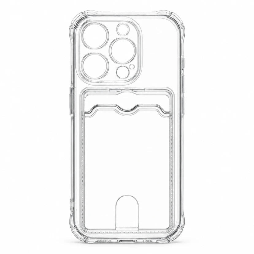 Чехол-накладка с картхолдером - SC276 для Apple iPhone 15 Pro (transparent) 