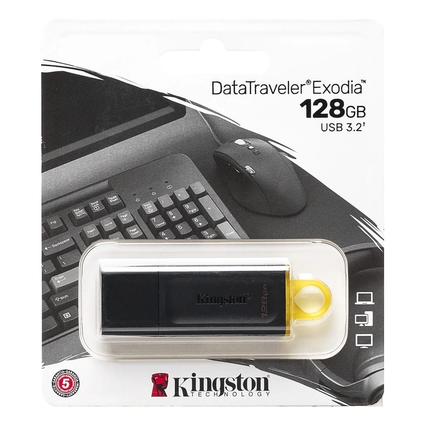 Флэш-накопитель USB 128Gb - Kingston DataTraveler Exodia (black/yellow) 
