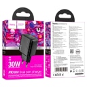 Адаптер сетевой - Hoco CS23A 30W PD+QC3.0 (USB/Type-C) (black)  — фото 2
