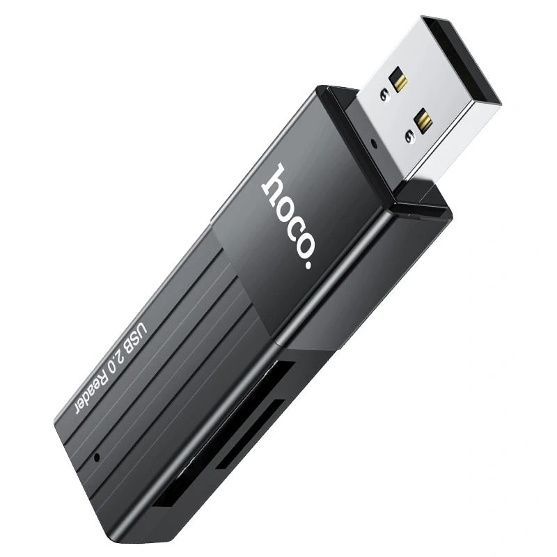 Карт-ридер USB - Hoco HB20 Mindful 2 in 1 (black) 