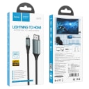 Кабель Apple lightning - HDMI - Hoco UA15 (200 см) (gray)  — фото 2