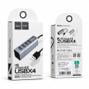 Хаб USB - 4 USB - Hoco HB1 (80 см) (silver)  — фото 2