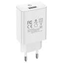 Адаптер сетевой - Borofone BA21A Long 18W QC3.0 (USB) (white)  — фото 1