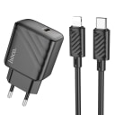 Адаптер сетевой - Hoco CS22A Value 30W PD (Type-C) + кабель Type-C - Type-C (black)  — фото 1