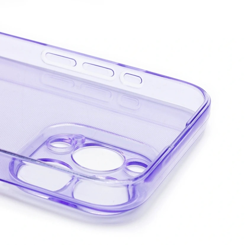 Чехол-накладка - SC344 для Apple iPhone 15 Pro (transparent/violet)  — фото 2