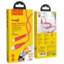 Кабель USB - Apple lightning - Hoco X58 Airy silicone (100 см) (red)  — фото 1