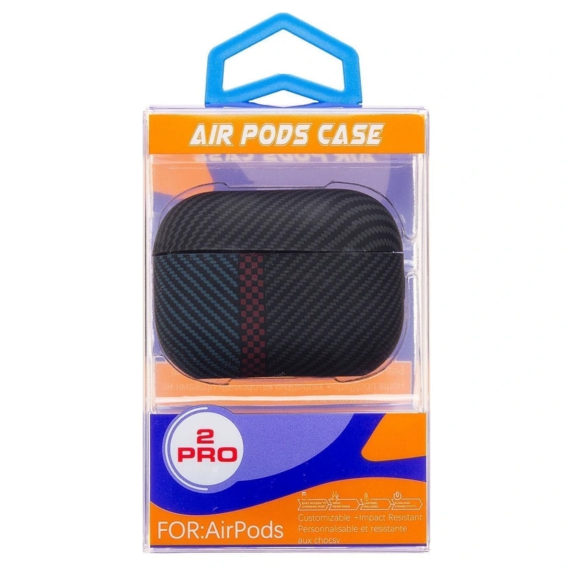 Чехол - Luxo Creative PC120 для кейса Apple AirPods Pro 2 (black/blue) 