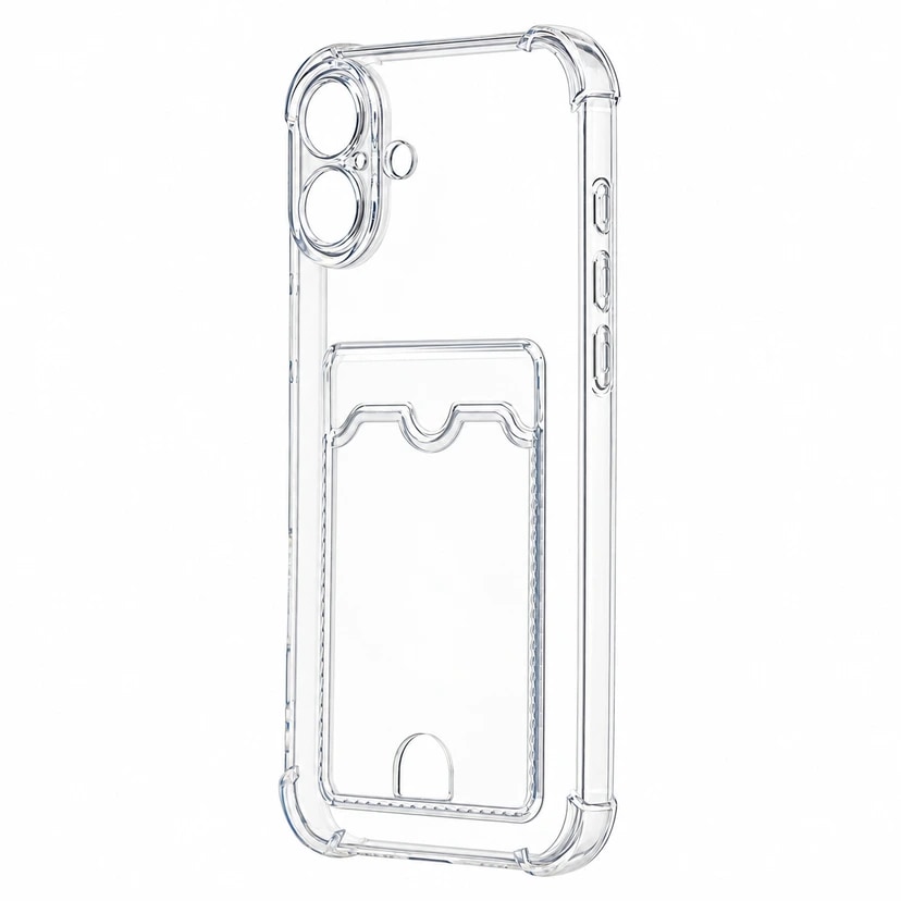 Чехол-накладка с картхолдером - SC276 для Apple iPhone 16 Plus (transparent) 