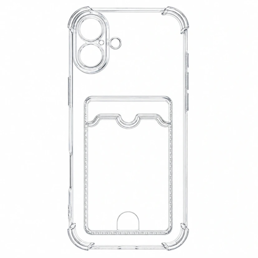 Чехол-накладка с картхолдером - SC276 для Apple iPhone 16 Plus (transparent)  — фото 2