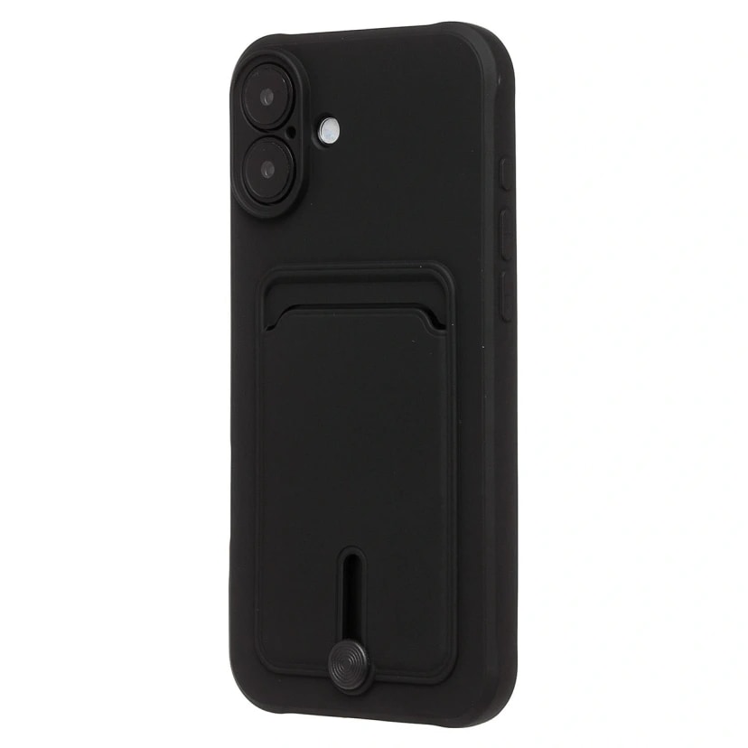 Чехол-накладка с картхолдером - SC304 для Apple iPhone 16 Plus (black) 