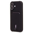 Чехол-накладка с картхолдером - SC304 для Apple iPhone 16 (black)  — фото 1