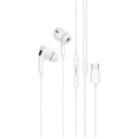 Наушники проводные Type-C - Hoco M101 Pro Crystal (white)  — фото 1