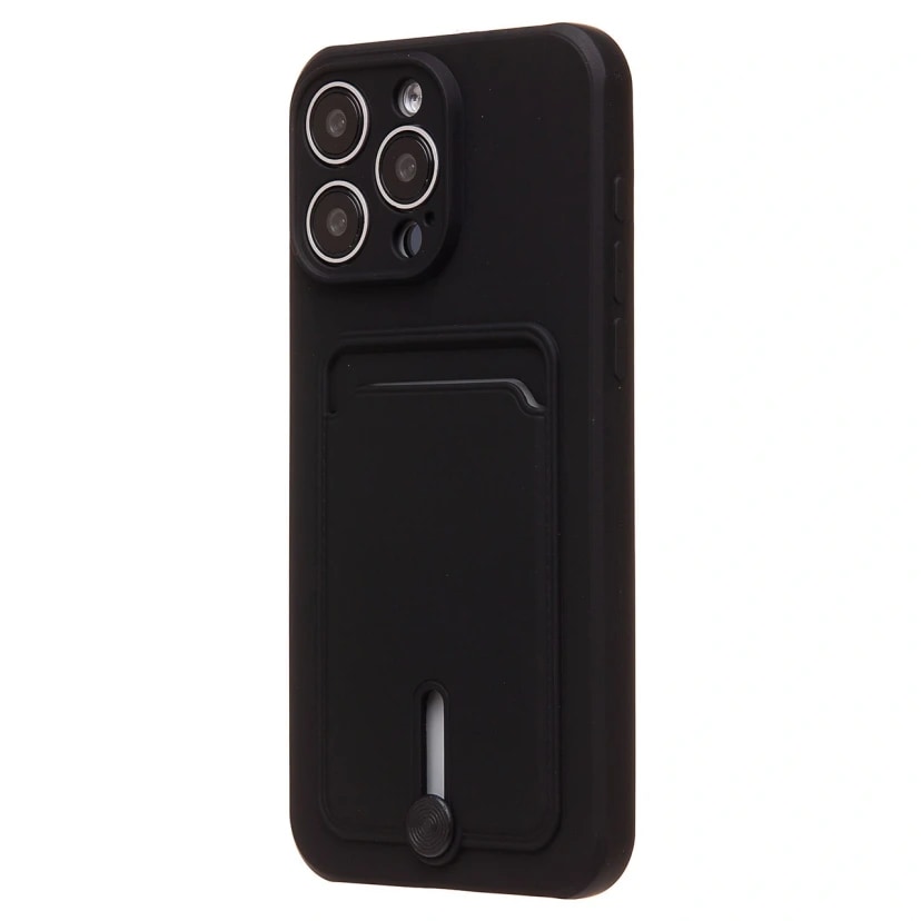 Чехол-накладка с картхолдером - SC304 для Apple iPhone 15 Pro Max (black) 