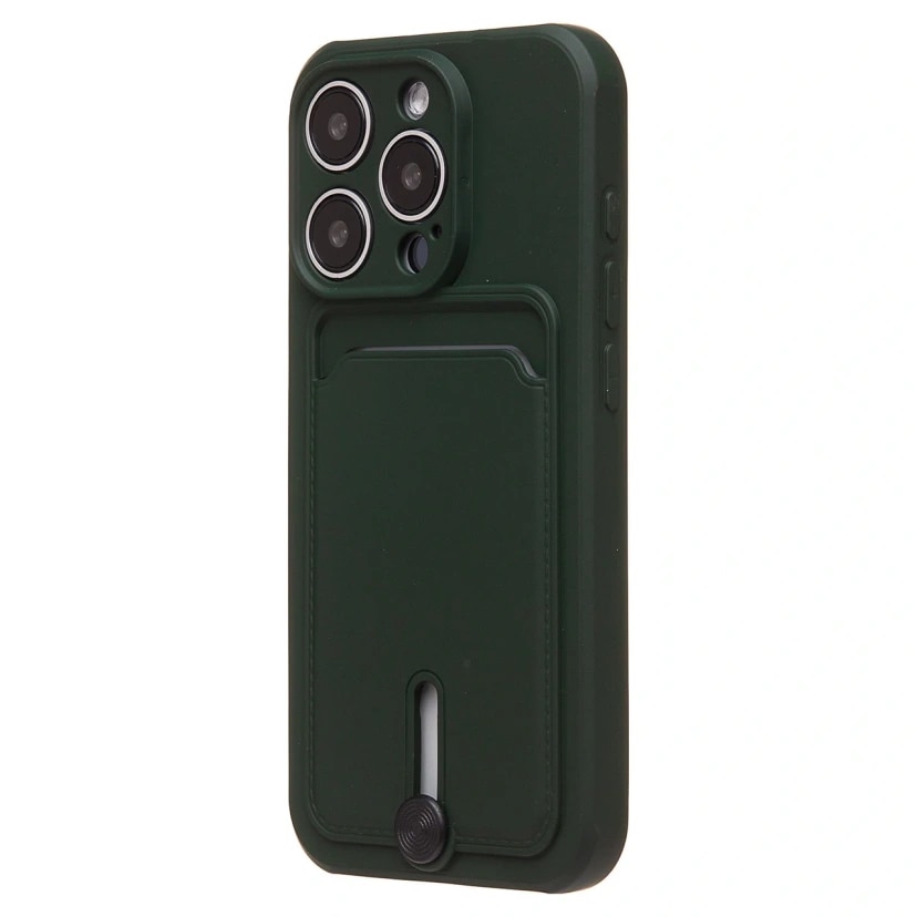 Чехол-накладка с картхолдером - SC304 для Apple iPhone 15 Pro (dark green) 