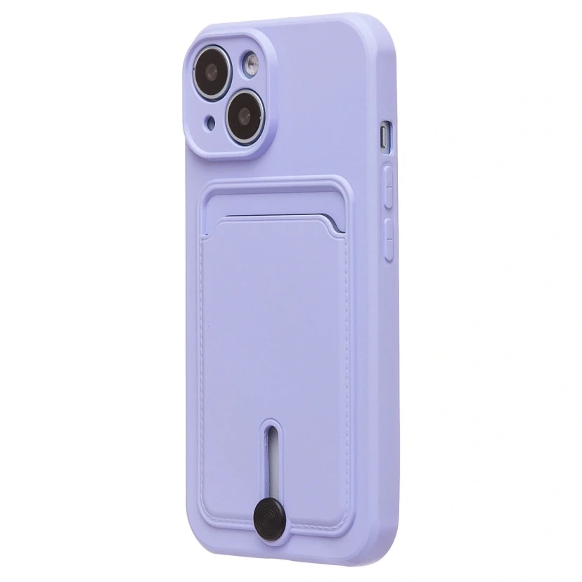 Чехол-накладка с картхолдером - SC304 для Apple iPhone 15 (light violet) 