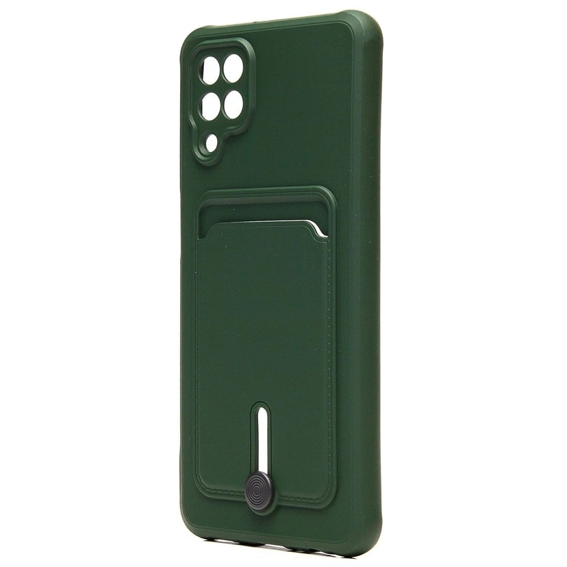 Чехол-накладка с картхолдером - SC304 для Samsung Galaxy A12 (dark green) 