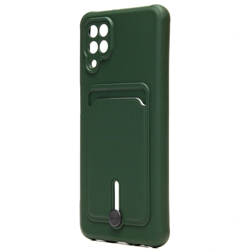 Чехол-накладка с картхолдером - SC304 для Samsung Galaxy A12 (dark green) 