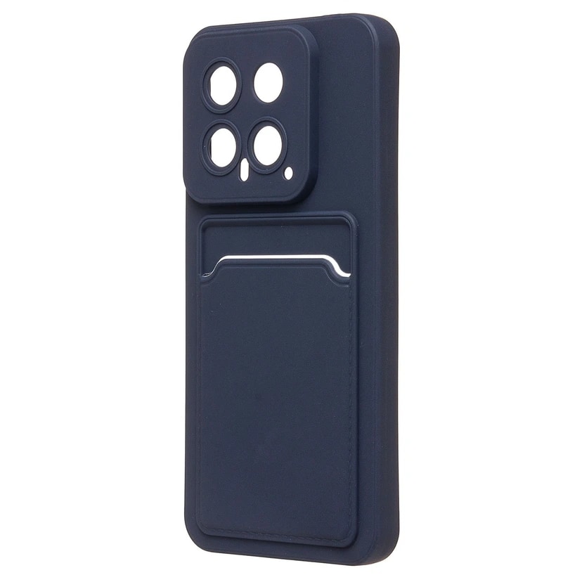 Чехол-накладка с картхолдером - SC337 для Xiaomi 14 (dark blue)