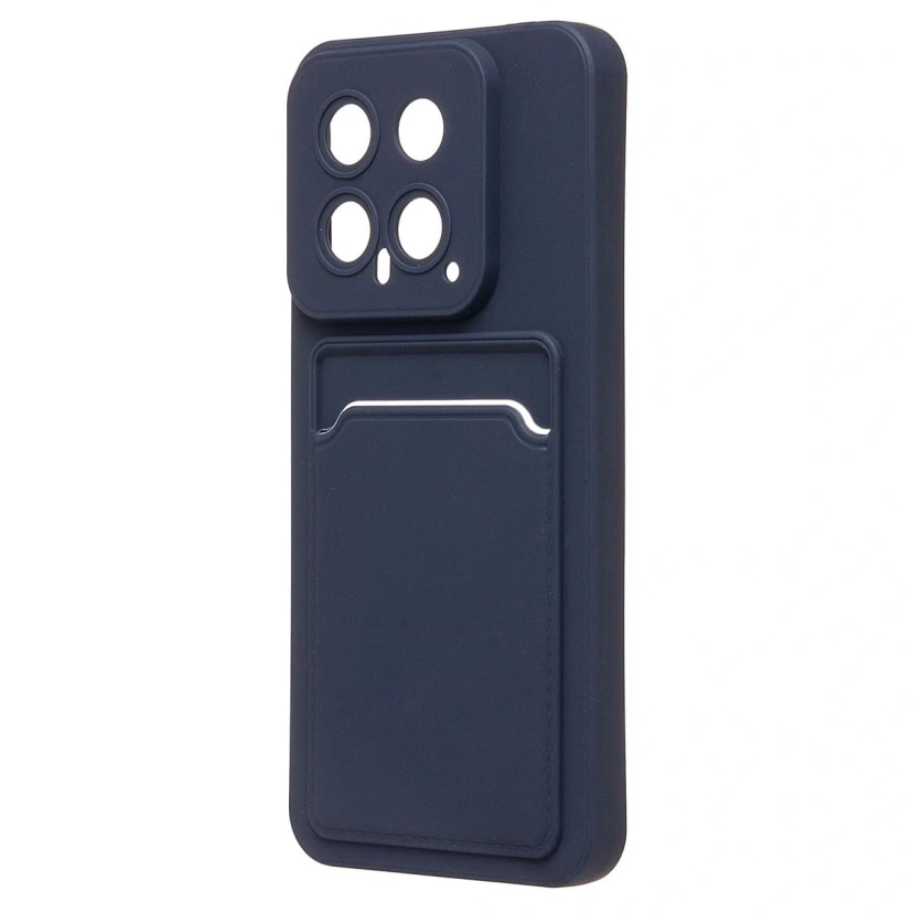 Чехол-накладка с картхолдером - SC337 для Xiaomi 14 (dark blue) 