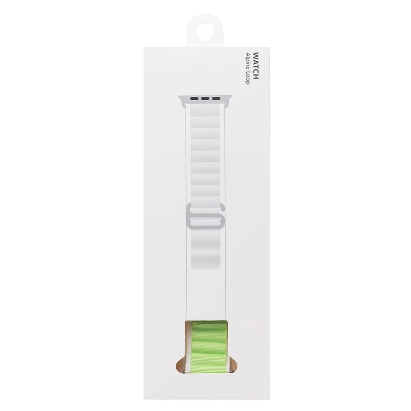 Ремешок на застёжке - Alpine Loop для Apple Watch 42/44/45/46/49 мм (white/light green) 