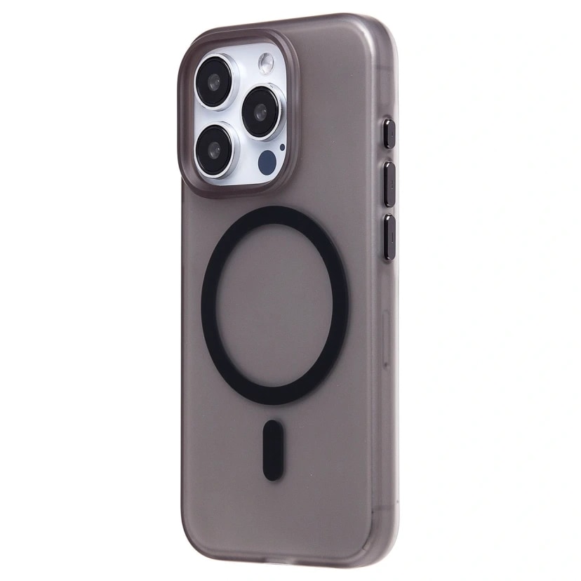 Чехол-накладка - SM038 SafeMag для Apple iPhone 15 Pro (black/matte transparent) 