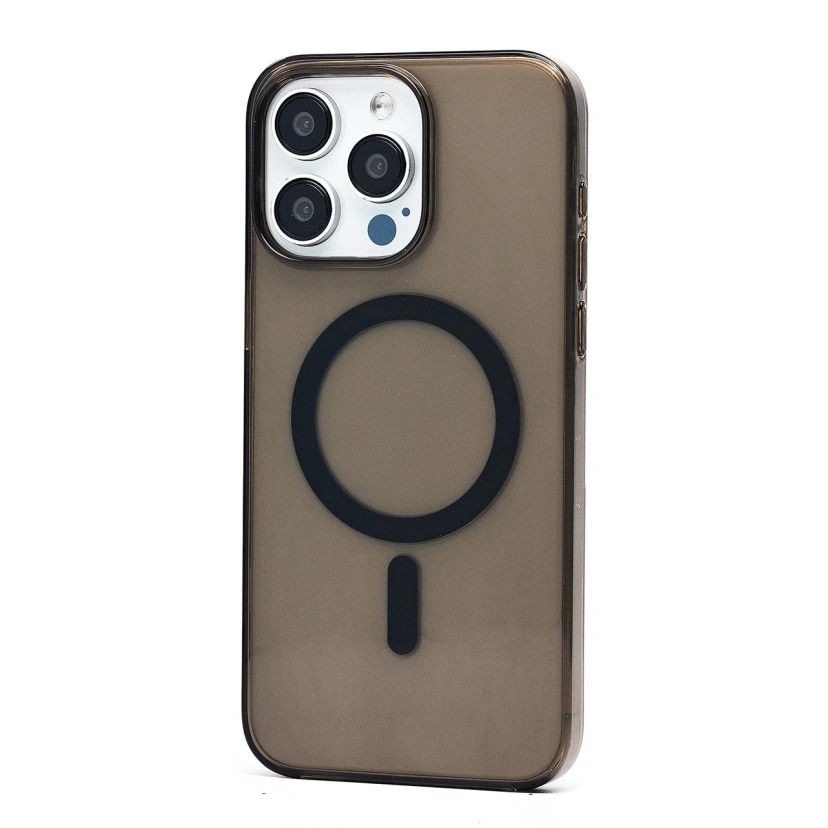 Чехол-накладка - Clear Case SafeMag для Apple iPhone 15 Pro Max (transparent black) 