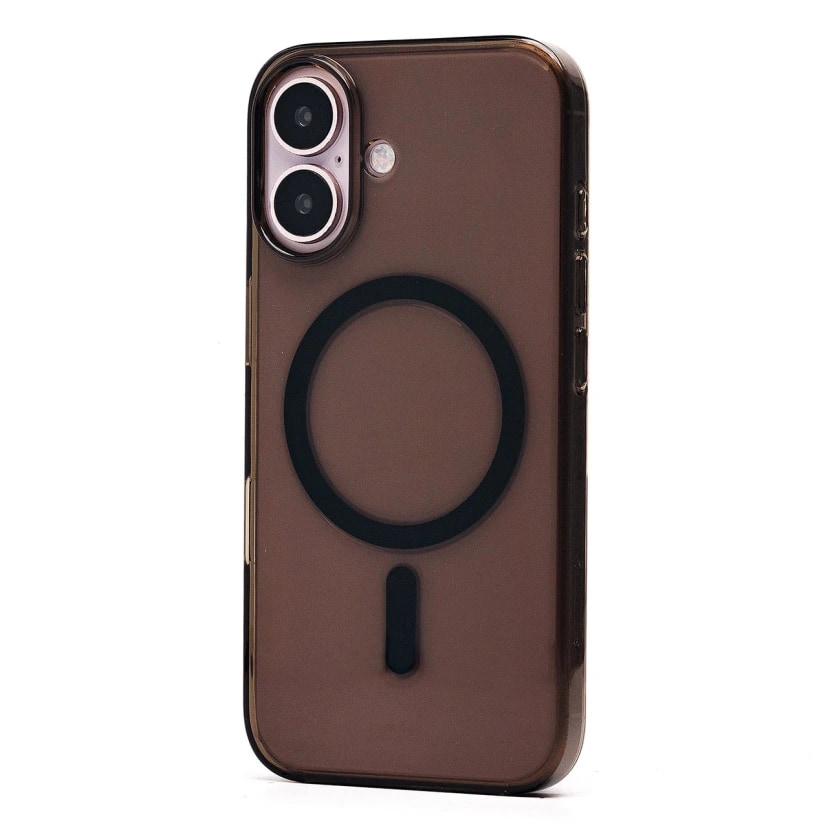 Чехол-накладка - Clear Case SafeMag для Apple iPhone 16 (transparent black) 